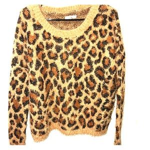 Fuzzy cheetah sweater